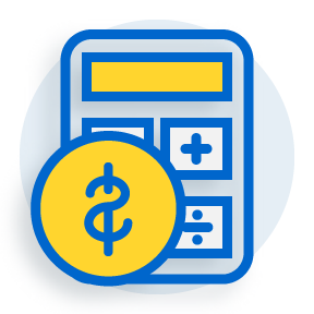 illustration of a calculator with a dollar sign laid over it